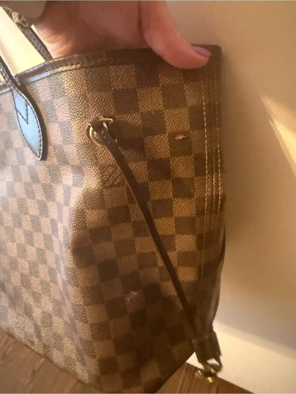 AUTHENTIC Louis Vuitton Brown Damier Ebene Canvas MM Neverfull Tote - Picture 9 of 9
